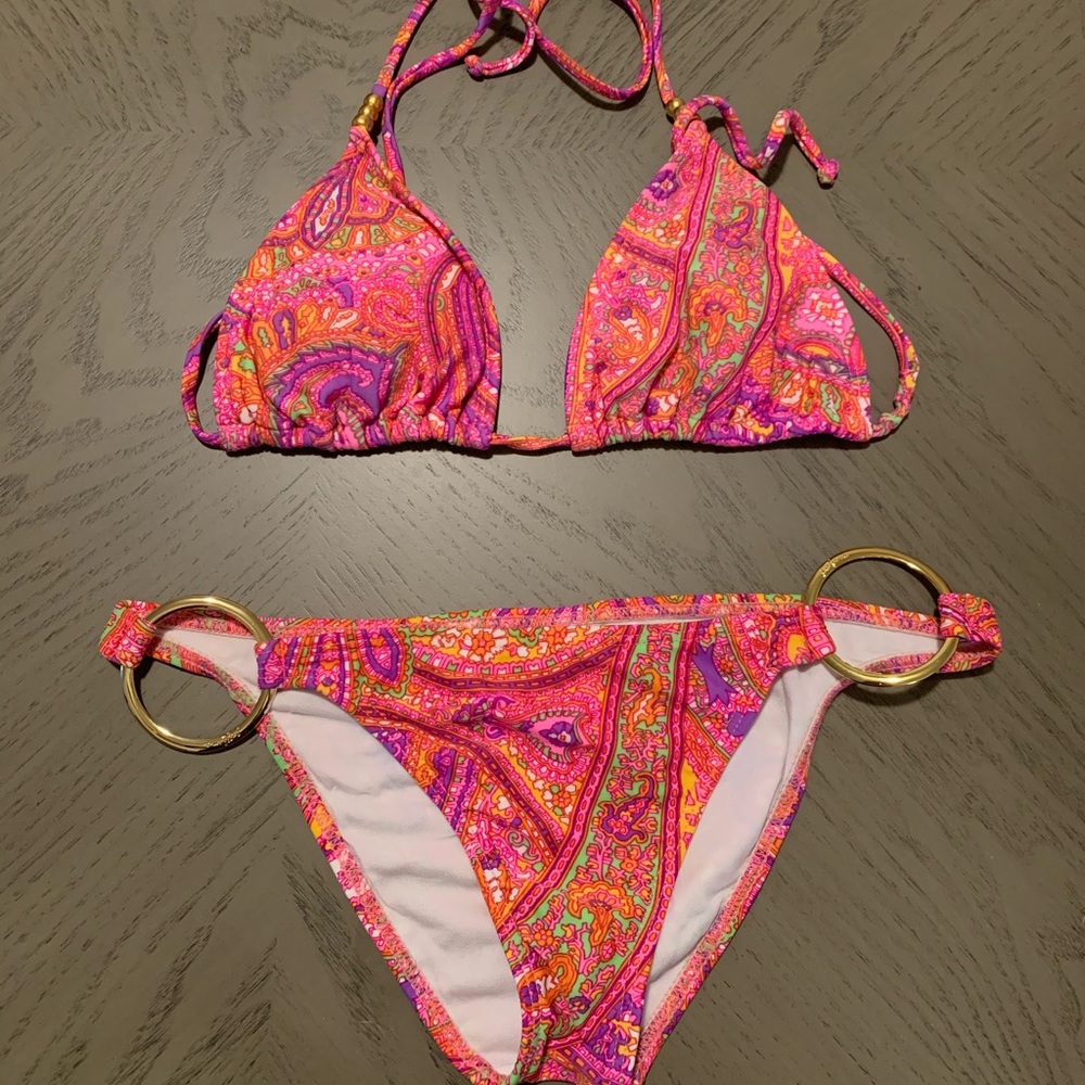 Luli fama hot pink bikini size small